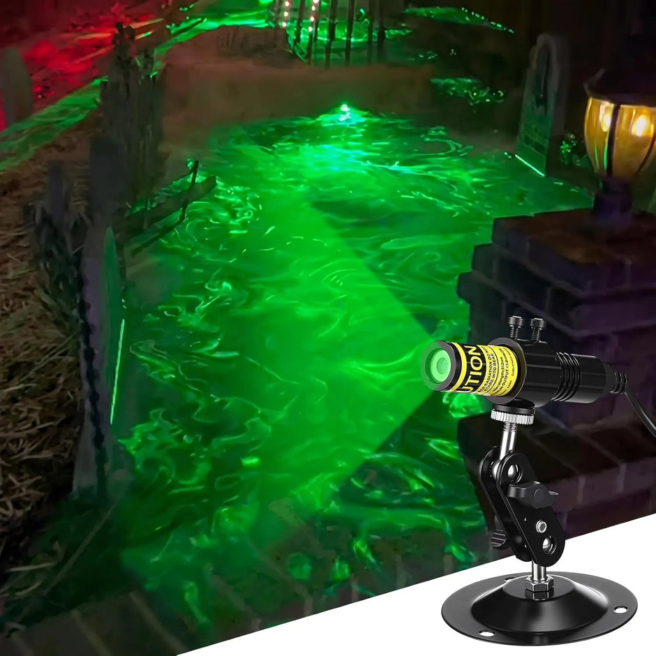 Halloween Green/Red Swamp Laser Projector - IP67 Waterproof Outdoor Haunted House Laser Light with Timer