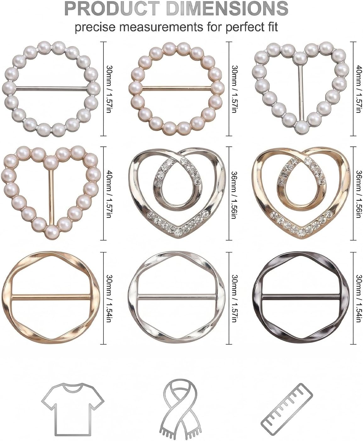 ✨ 9-Piece Shirt & Scarf Clip Set – Effortless Everyday Style