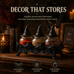 🔥Halloween Promotion - 🧙‍♀️Witch-Hat Gothic Spice Jar Set — Ornate Resin Rack + 3 Glass Jars