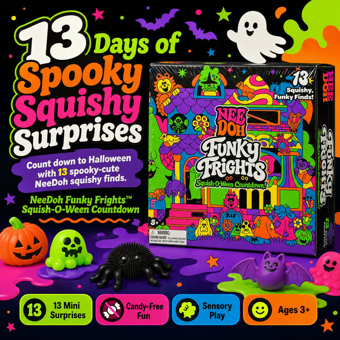 🔥LAST DAY 50% OFF - 🎃NeeDoh Funky Frights Squish-O-Ween Countdown | 13 Days Halloween Surprise Squishy Toy Calendar