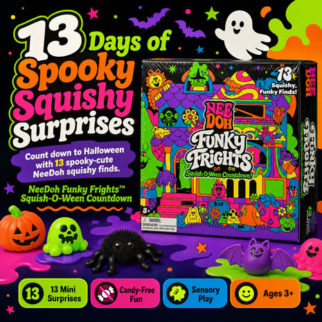 🔥LAST DAY 50% OFF - 🎃NeeDoh Funky Frights Squish-O-Ween Countdown | 13 Days Halloween Surprise Squishy Toy Calendar