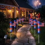 🔥8 Solar American Flag Pathway Lights for 250th Independence Celebration✨