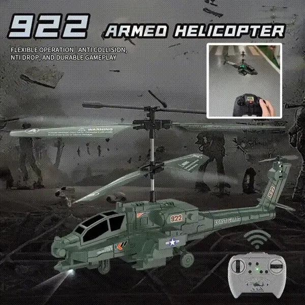 3.5 Channel Military RC Helicopters with LED Light, Altitude Hold, One Key Take Off/Landing
