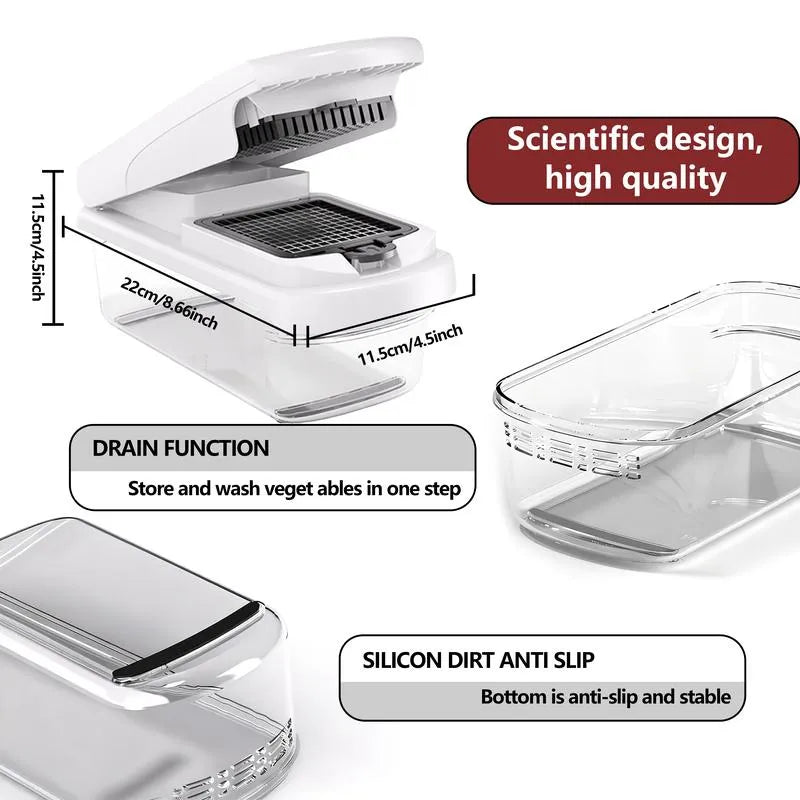 🏆Flash Sale⚡🥕 Professional Vegetable Chopper – 7-in-1 Multi-Cutter with Dishwasher-Safe Blades!