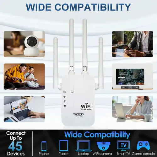 🔥HOT SALE 49% OFF✨WiFi Extender 2025, 1200Mbps Dual Band (5GHz/2.4GHz) Signal Booster