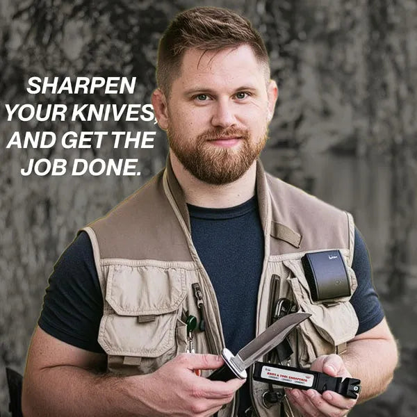 Multi-Purpose Knife & Tool Sharpener – Made in USA Manual Blade Sharpener for Kitchen, Outdoor Knives, Scissors & Axes