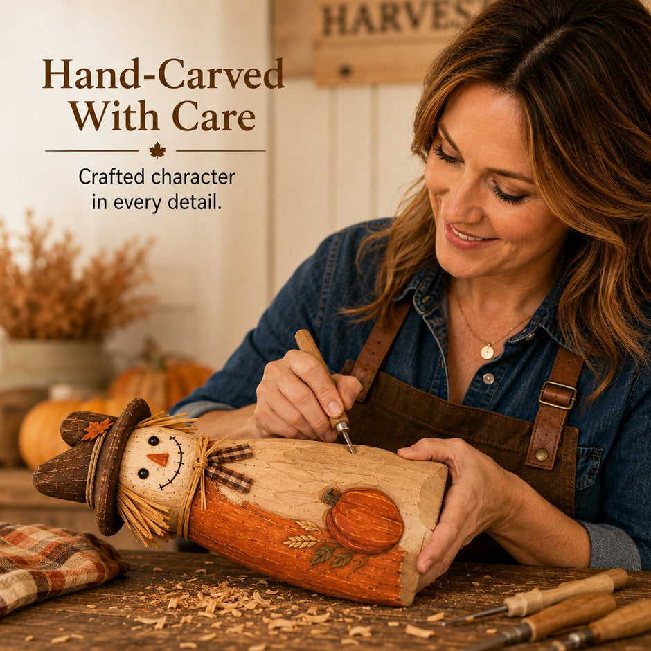🔥Halloween Promotion - Hand-Carved Vintage Scarecrow Fall Decor Set