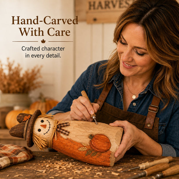 🔥Halloween Promotion - Hand-Carved Vintage Scarecrow Fall Decor Set