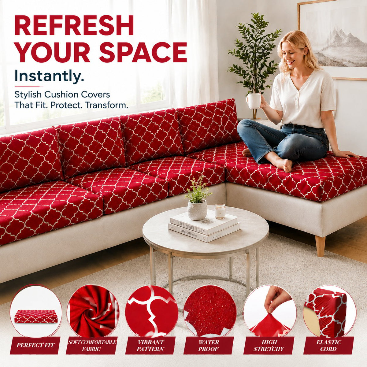 🛋️ Waterproof Outdoor Patio Sofa Cushion Covers 🔥