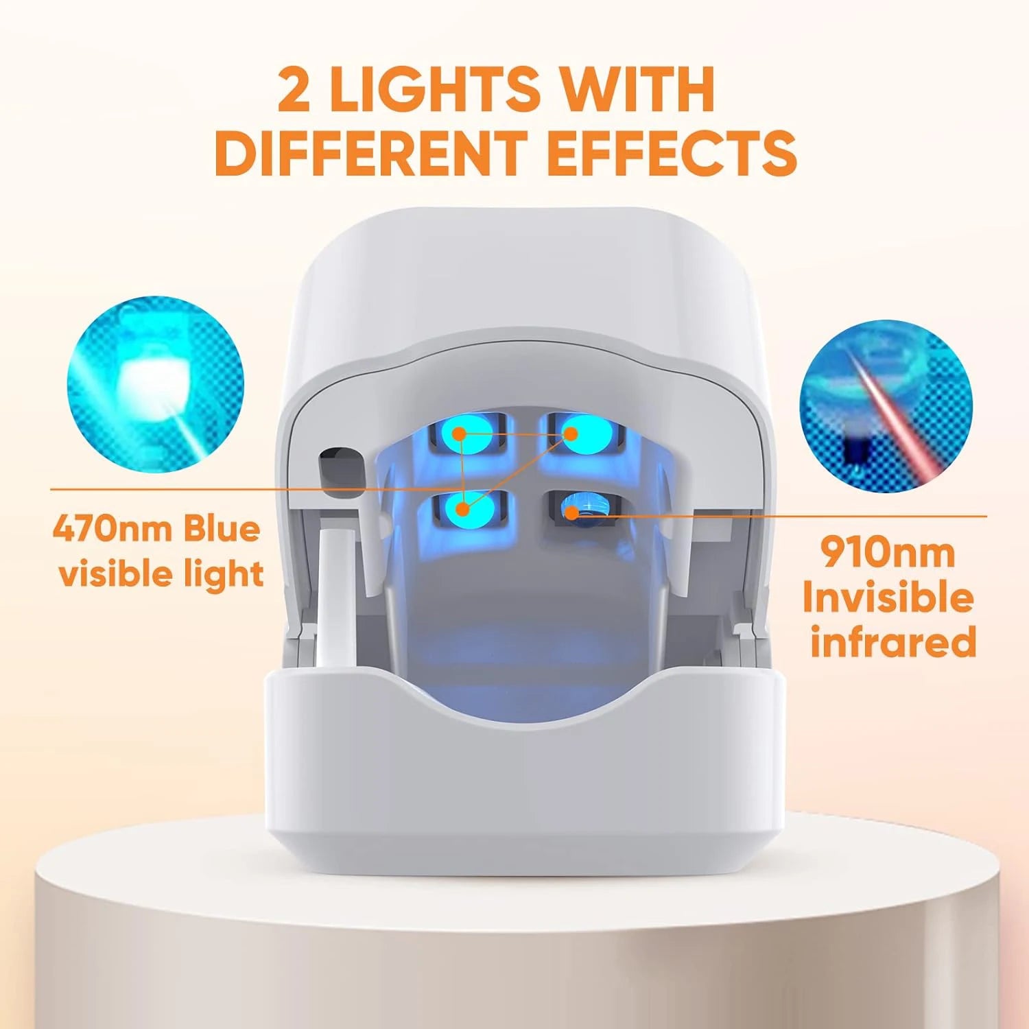 Nail Fungus Treatment LED Laser Device for Onychomycosis with USB Charging, 905nm Infrared and 470nm Blue Light for Professional Nail Care