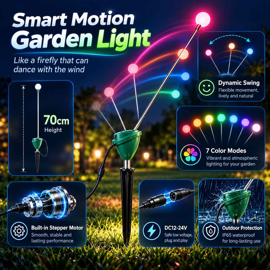 RGB Dancing Firefly Garden Lights – 7-Color Motorized Outdoor Landscape Stake Lights