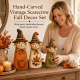 🔥Halloween Promotion - Hand-Carved Vintage Scarecrow Fall Decor Set