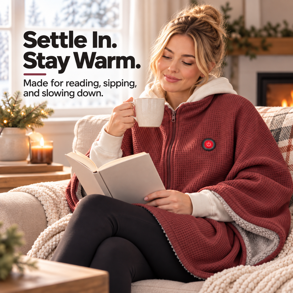 🔥 Wearable Heated Blanket – Stay Warm, Keep Your Hands Free