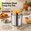 🔥🍟 Personal Mini Deep Fryer Set – Stainless Steel Pot with Lift-Out Draining Basket & Food Tongs