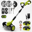 3-in-1 Cordless Lawn Mower with 2×21V Batteries, German Quality Lightweight Grass Trimmer & Edger for Small to Medium Gardens