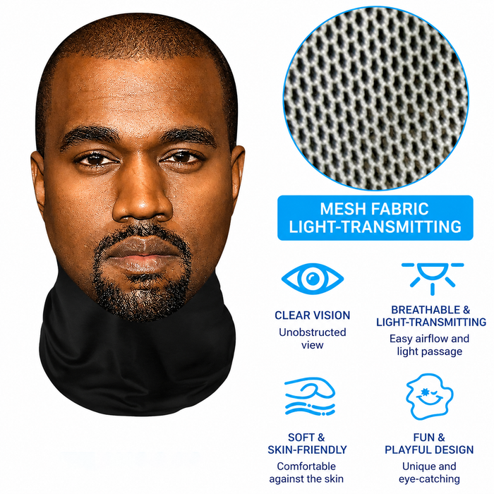 3Pcs Funny Printed Full Face Mesh Mask – Breathable Cosplay Hood for Parties & Street Style