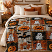 🎃🔥Halloween Pumpkin & Bat Flannel Throw Blanket, Soft Lightweight Cozy Blanket for Sofa & Bed