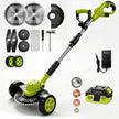 3-in-1 Cordless Lawn Mower with 2×21V Batteries, German Quality Lightweight Grass Trimmer & Edger for Small to Medium Gardens