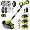 3-in-1 Cordless Lawn Mower with 2×21V Batteries, German Quality Lightweight Grass Trimmer & Edger for Small to Medium Gardens