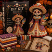 Day of the Dead Fiesta Spirit DIY Doll Kit - Purple Folk Dress & Feather Fan Sewing Set