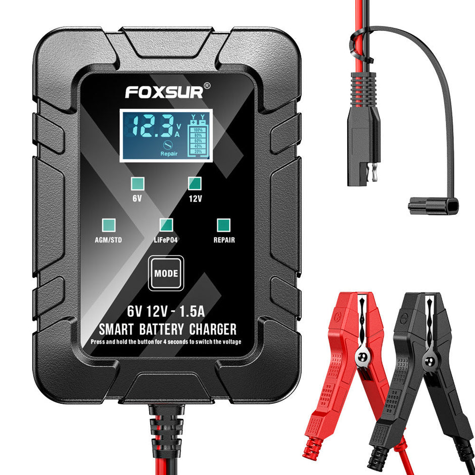 🔥🔥 Father's Day Special:FOXSUR 6V/12V 1.5A Smart Battery Charger