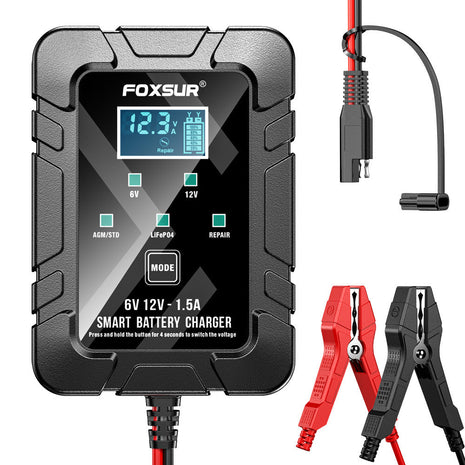 🔥🔥 Father's Day Special:FOXSUR 6V/12V 1.5A Smart Battery Charger