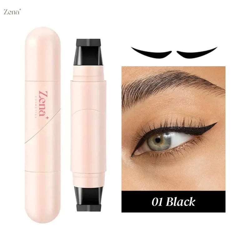 Wing Eyeliner Stamp Pen – Dual-Ended Waterproof Liquid Eyeliner in Black & Brown