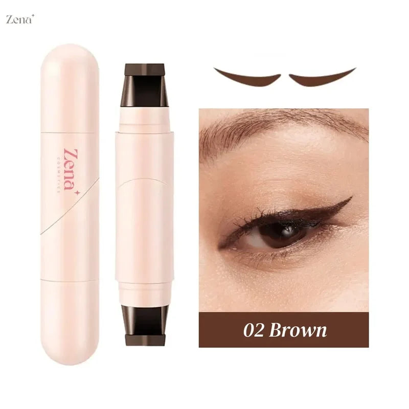Wing Eyeliner Stamp Pen – Dual-Ended Waterproof Liquid Eyeliner in Black & Brown