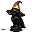 🔥Halloween Promotion - 🐈 Gothic Stained Glass Witch Black Cat Table Lamp | Halloween Witch Hat Night Light Decor
