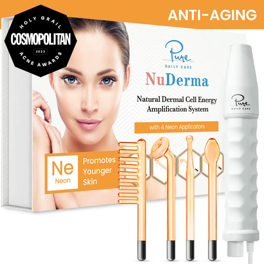 Handheld Skin Therapy Wand Machine w/Neon – Anti-Aging - Skin Tightening - Wrinkle Reducing - Dark Circles – Clarifying - Hair & Scalp Stimulator