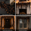 🎃Halloween Fireplace Decor Set with LED Lights – Black Vine Garland for Mantel, Door Frame, Window & Spooky Party Decor👻