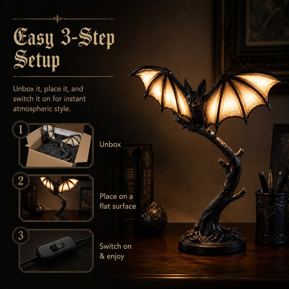 🔥Halloween Promotion - Lichtgevende vleermuis-tafellamp 🦇