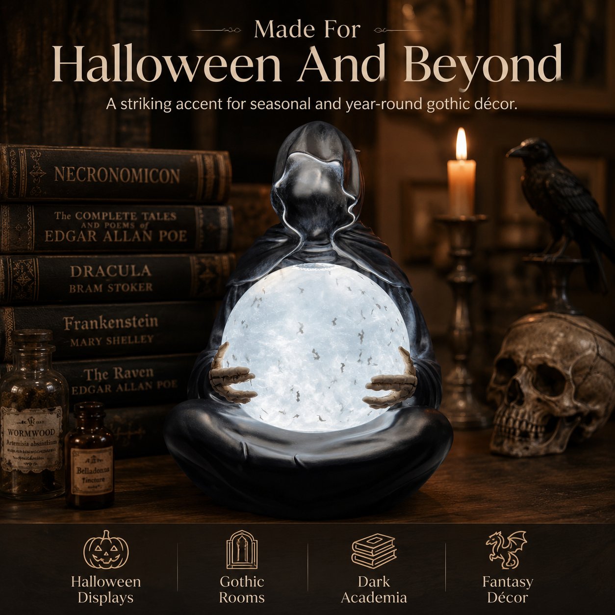 🔥Halloween Promotion - Mystic Reaper Crystal Ball Light💀