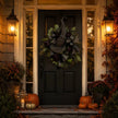 🎉Premium Gothic Black Rose Witch Hat Wreath – Haunting Elegant Halloween Front Door Statement Decor