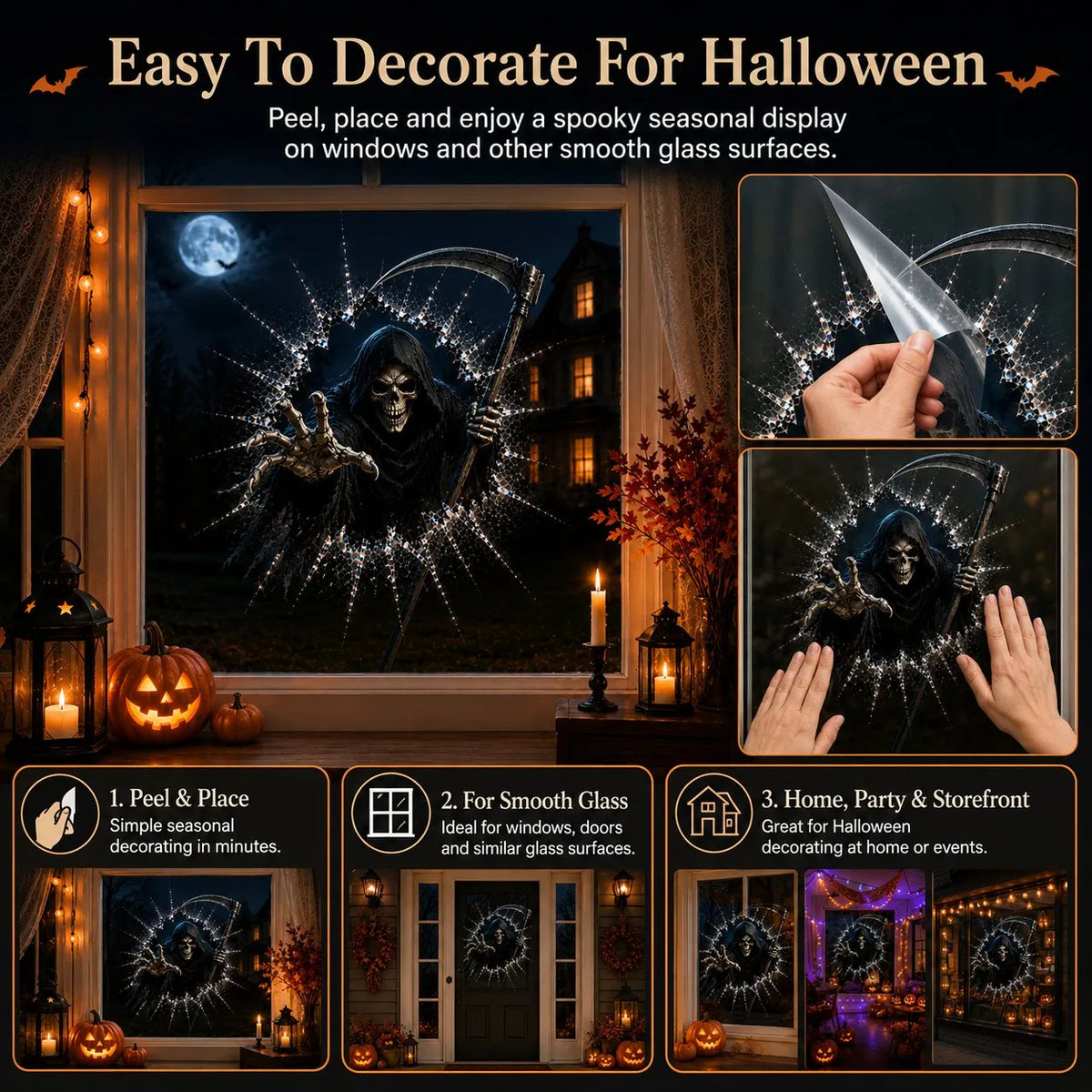 How to install Halloween window decal