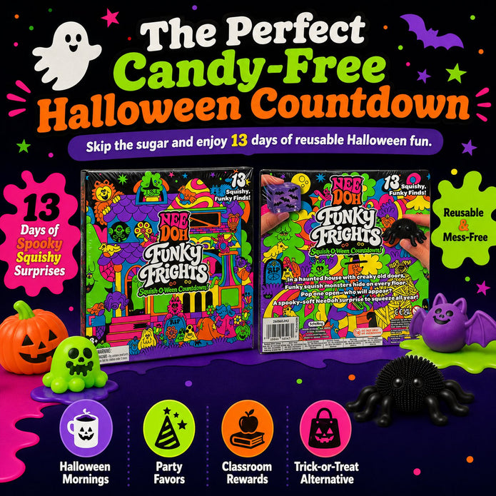 NeeDoh Funky Frights Squish-O-Ween Countdown – 13-Day Halloween Squishy Toy Calendar