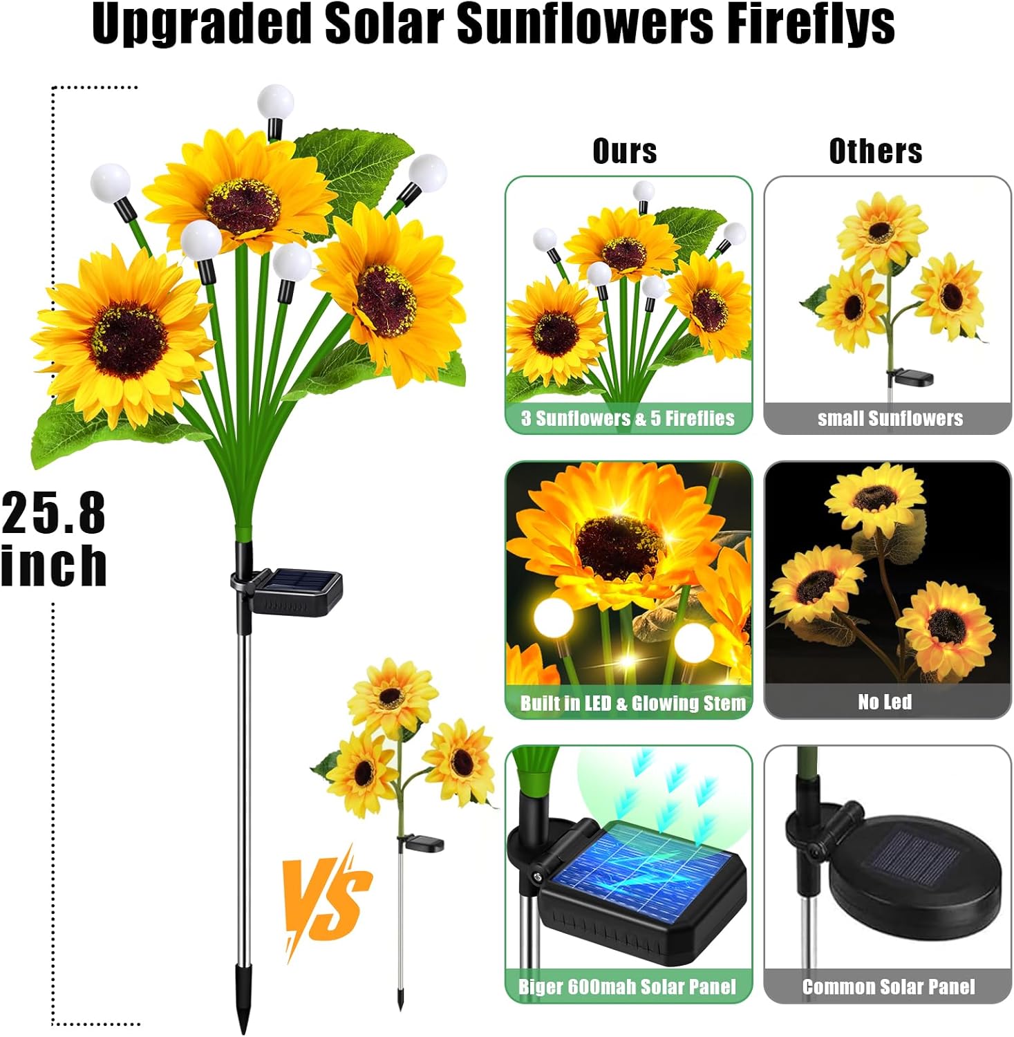 🔥Hot Sale 49% off🌟🌻 Solar Powered LED Sunflower Garden Lights Set