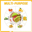 Creative Kitchen Slice Cutting Tool, Food‑Grade Aluminum Alloy Hand‑Held Slicer, Quick Slicing Holder for Lemon, Tomato, Onion & Soft Fruits Vegetables