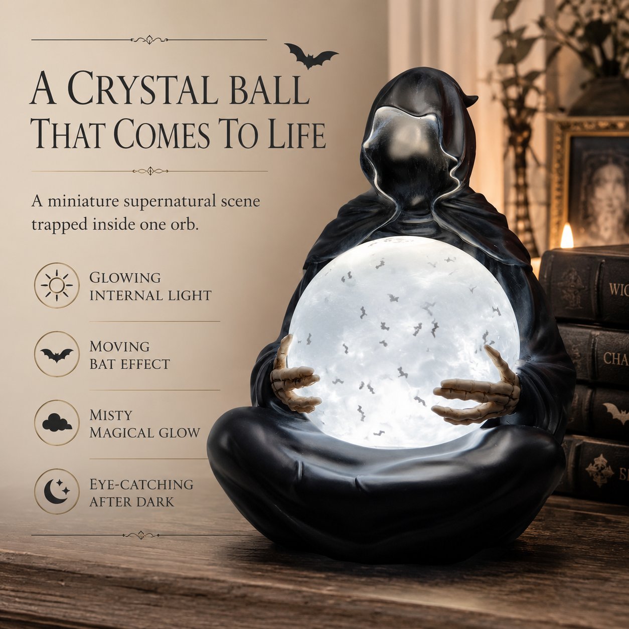 🔥Halloween Promotion - Mystic Reaper Crystal Ball Light💀