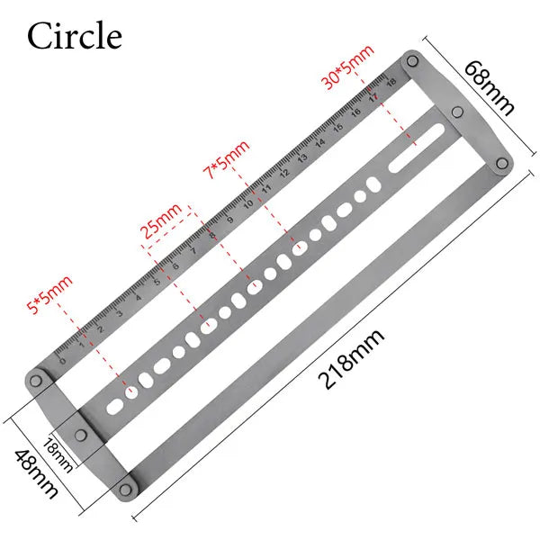 🎖️Adjustable Leather Belt Hole Punch | Stainless Steel Ruler Tool for Belts & Straps
