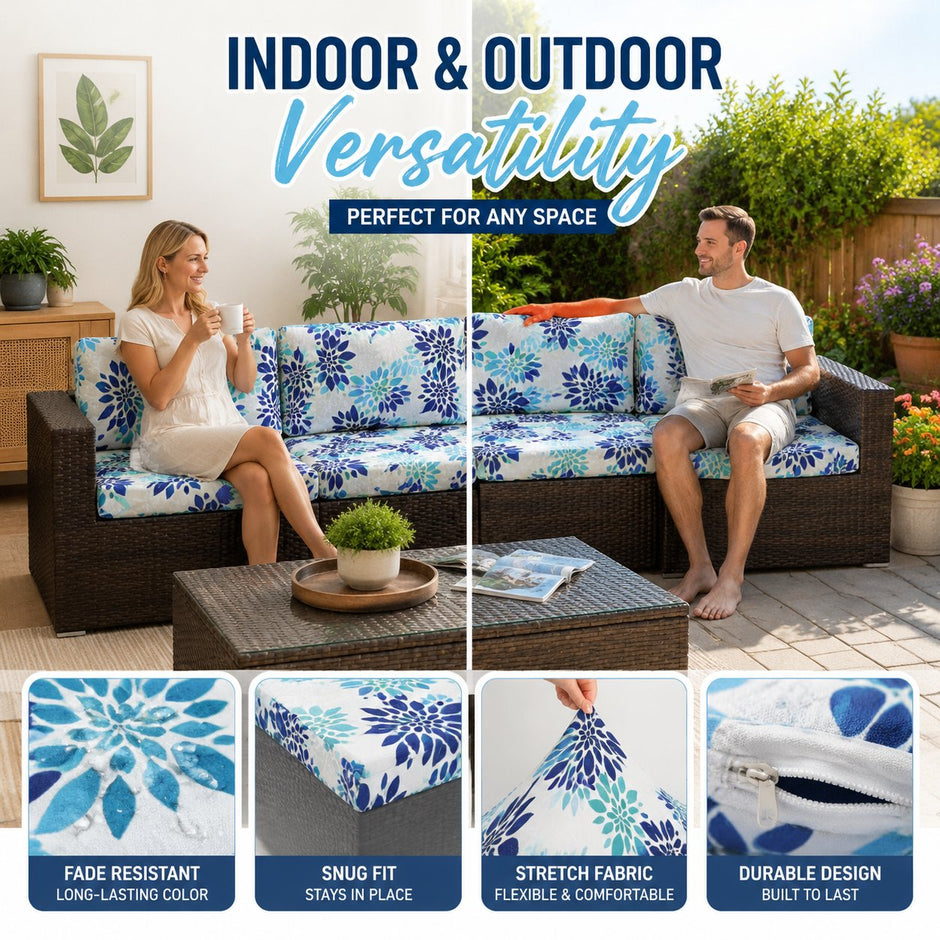 🛋️ Waterproof Outdoor Patio Sofa Cushion Covers 🔥