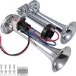 🔥LAST DAY 49% OFF - 🚗🔧2026 Upgraded 12V Dual Air Horn Kit – 130DB Super Loud Dual Horn with Compressor for Cars, Trucks, SUVs, Boats & More