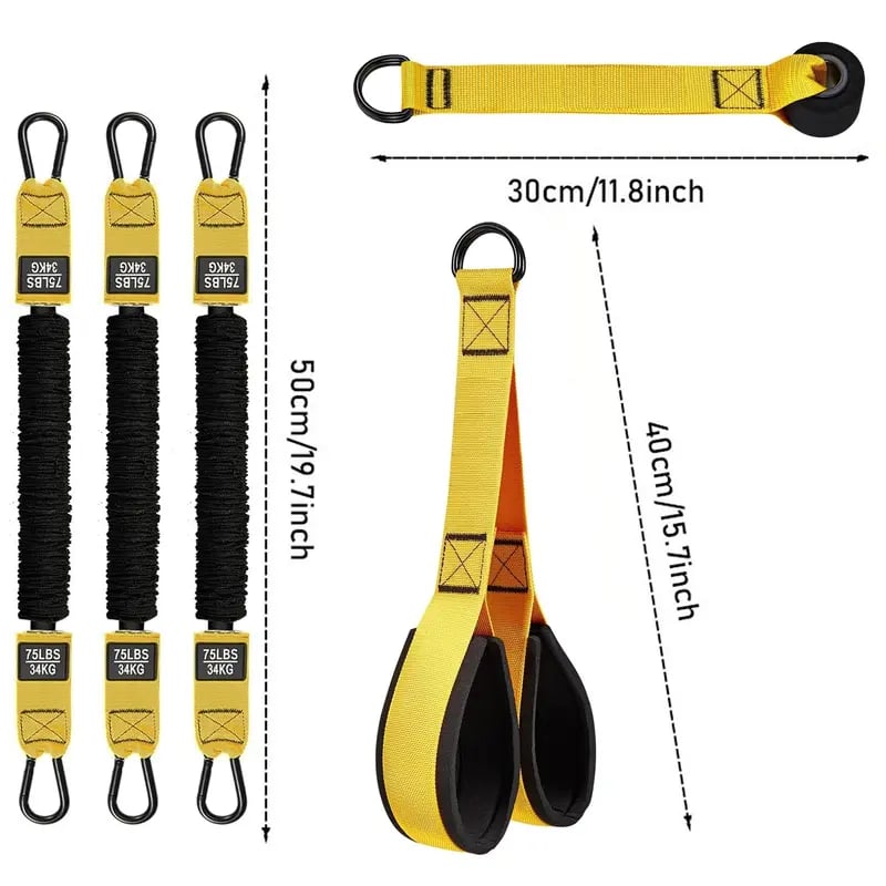 🔥💪 225LBS Heavy Duty Cable Resistance Band Home Gym Training Set