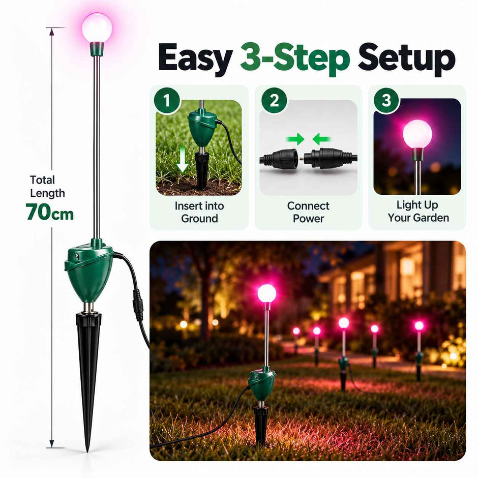 RGB Dancing Firefly Garden Lights – 7-Color Motorized Outdoor Landscape Stake Lights
