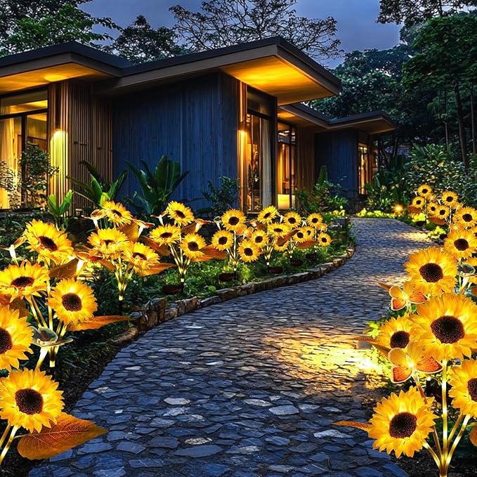 🔥Hot Sale 49% off🌟🌻 Solar Powered LED Sunflower Garden Lights Set