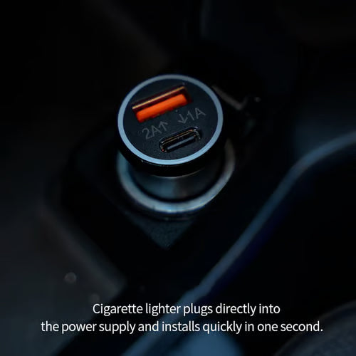 Car Charger with GPS Tracker Dual USB C PD Fast Charging 30W Per Port Real Time Location Anti Theft Device for ios