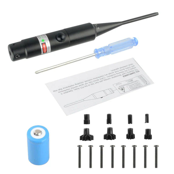 Laser Bore Sighter Kit For 177 to 50 Caliber Handguns, Rifles & Shotguns w/ Battery