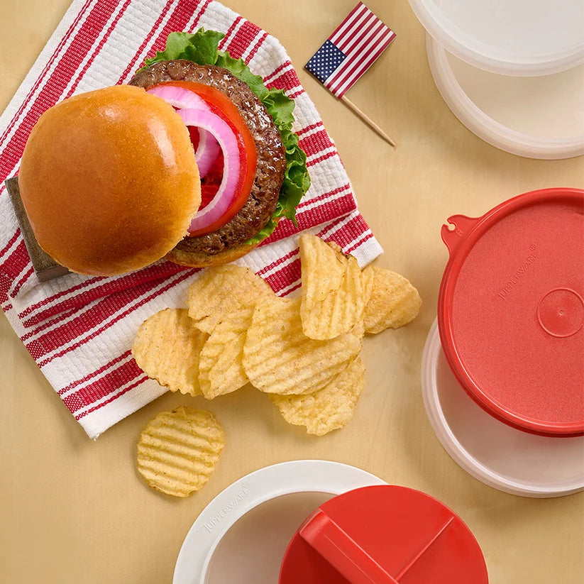 Perfect Burger Press Set – Press & Store Up to 6 Burgers, Non-Skid Base, Non-Stick Coating