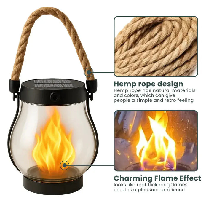 🔥Halloween Promotion -  Solar Flame Lanterns – No Wiring, Auto-On at Dusk!