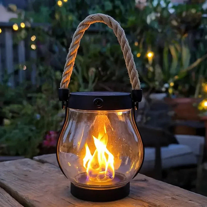 🔥Halloween Promotion -  Solar Flame Lanterns – No Wiring, Auto-On at Dusk!